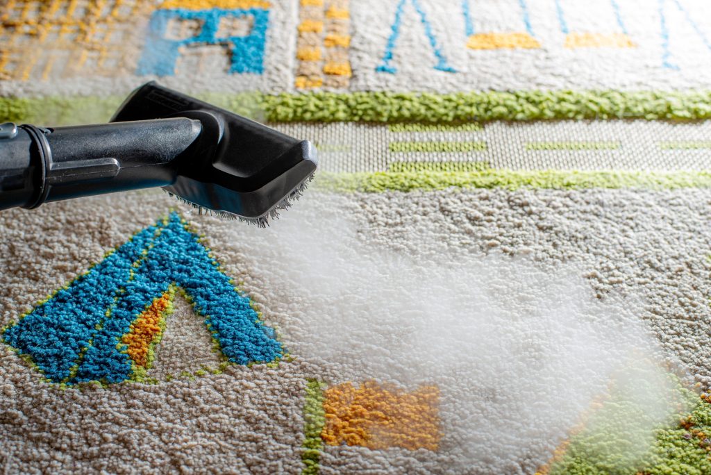 steam cleaning of the carpet in the children's room